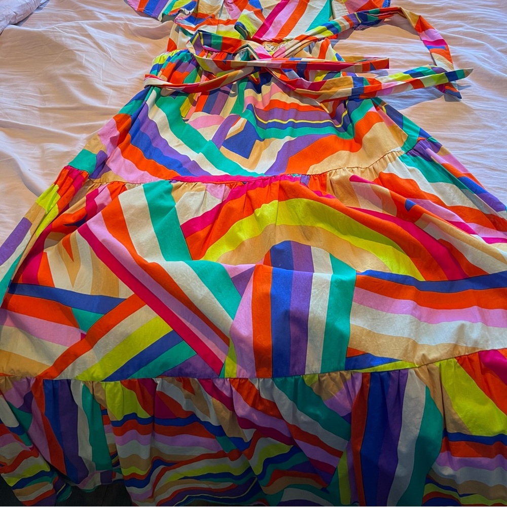 NWOT Flying Tomato Maxi Dress Multicolor Swirl Rainbow - Picture 3 of 11